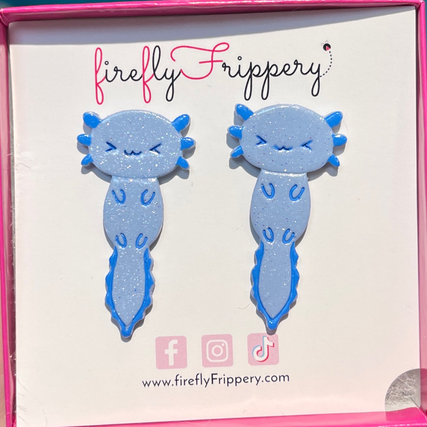 Kawaii Axolotl Long Studs