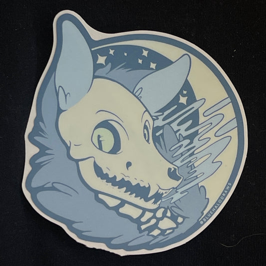 Ghost Skull Animals - Fox Vinyl Sticker