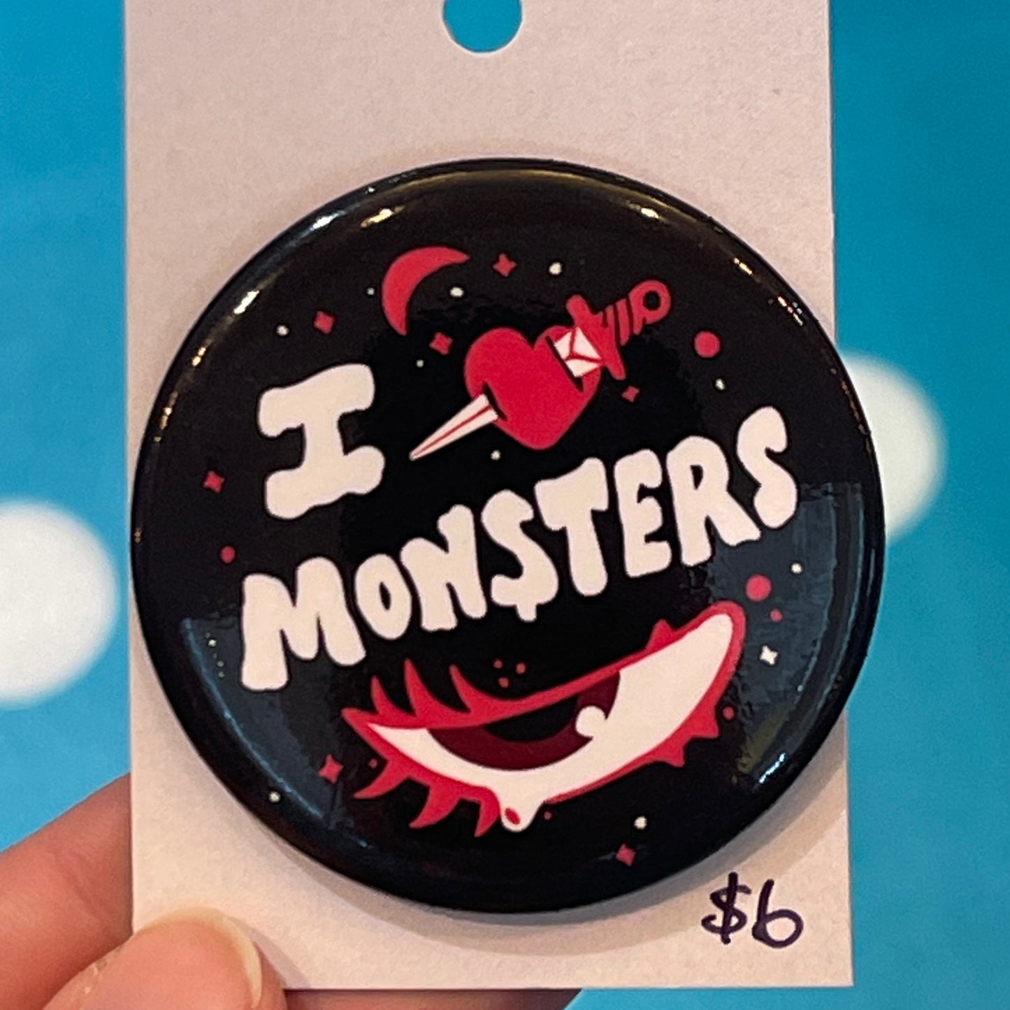 I love Monsters Button