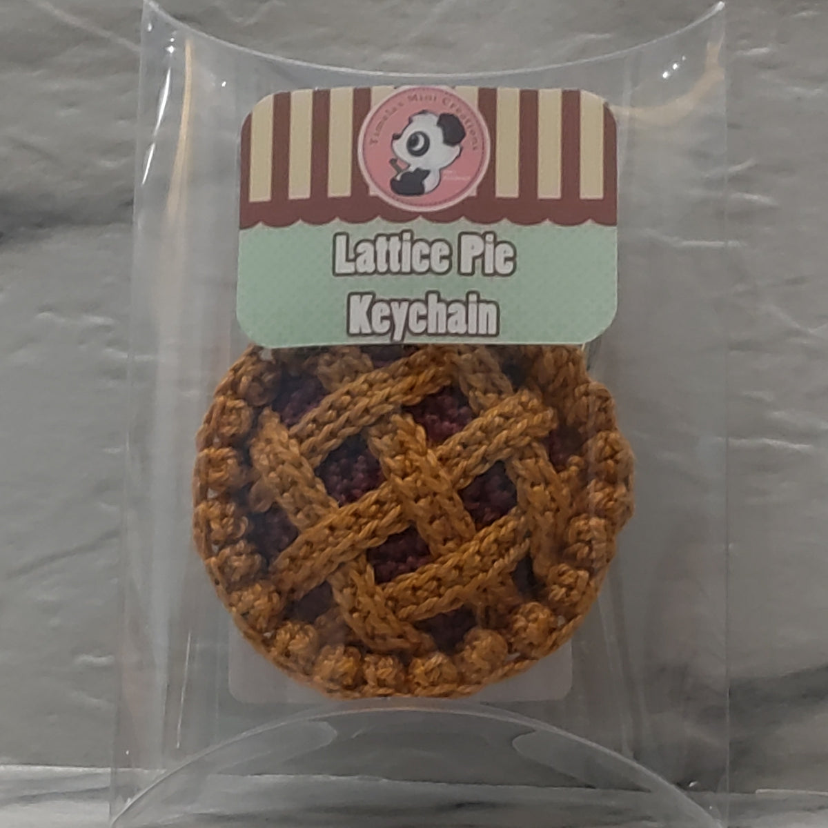 Pie Crochet Keychain
