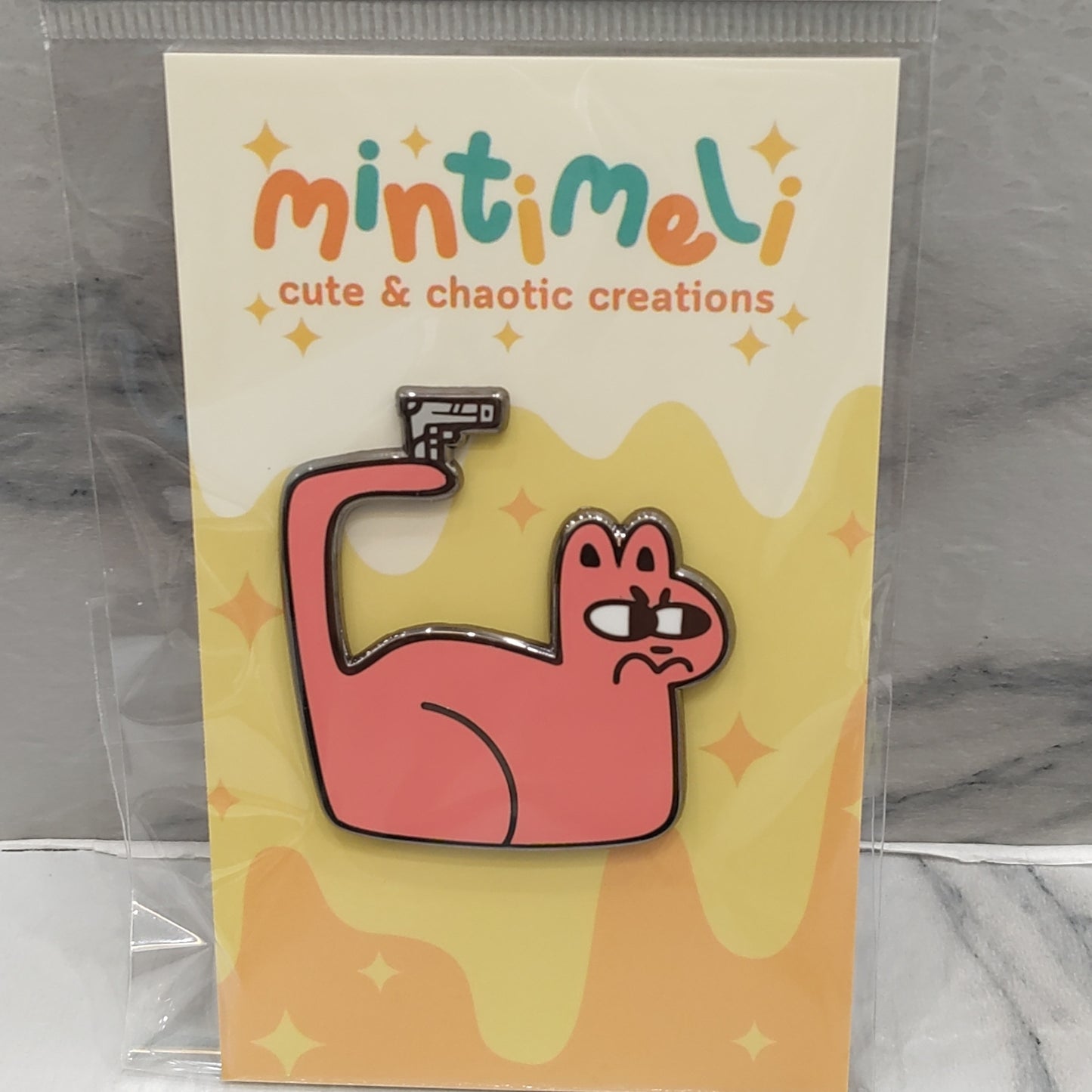 Gun Cat Enamel Pin