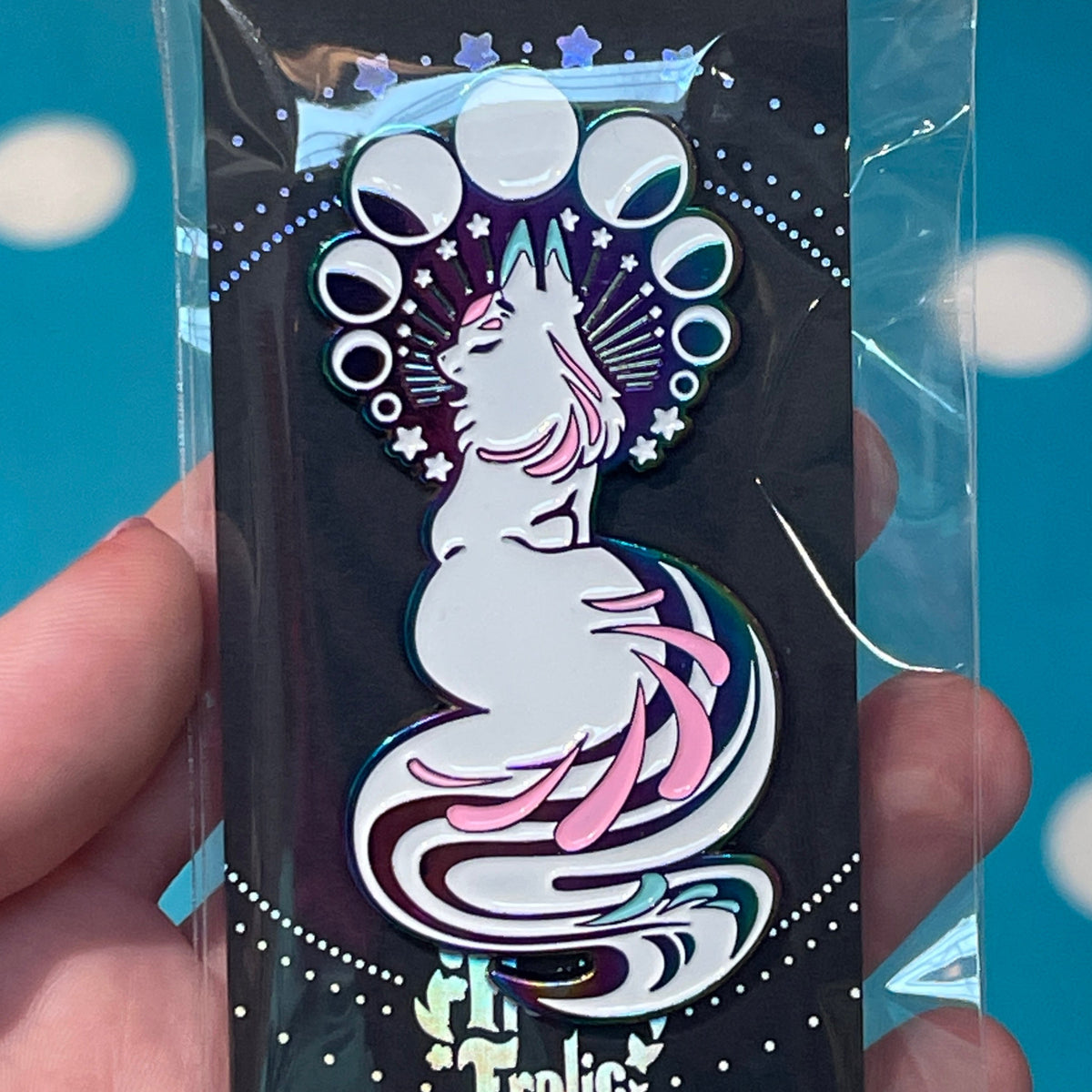 Rainbow Moon - Pink Enamel Pin