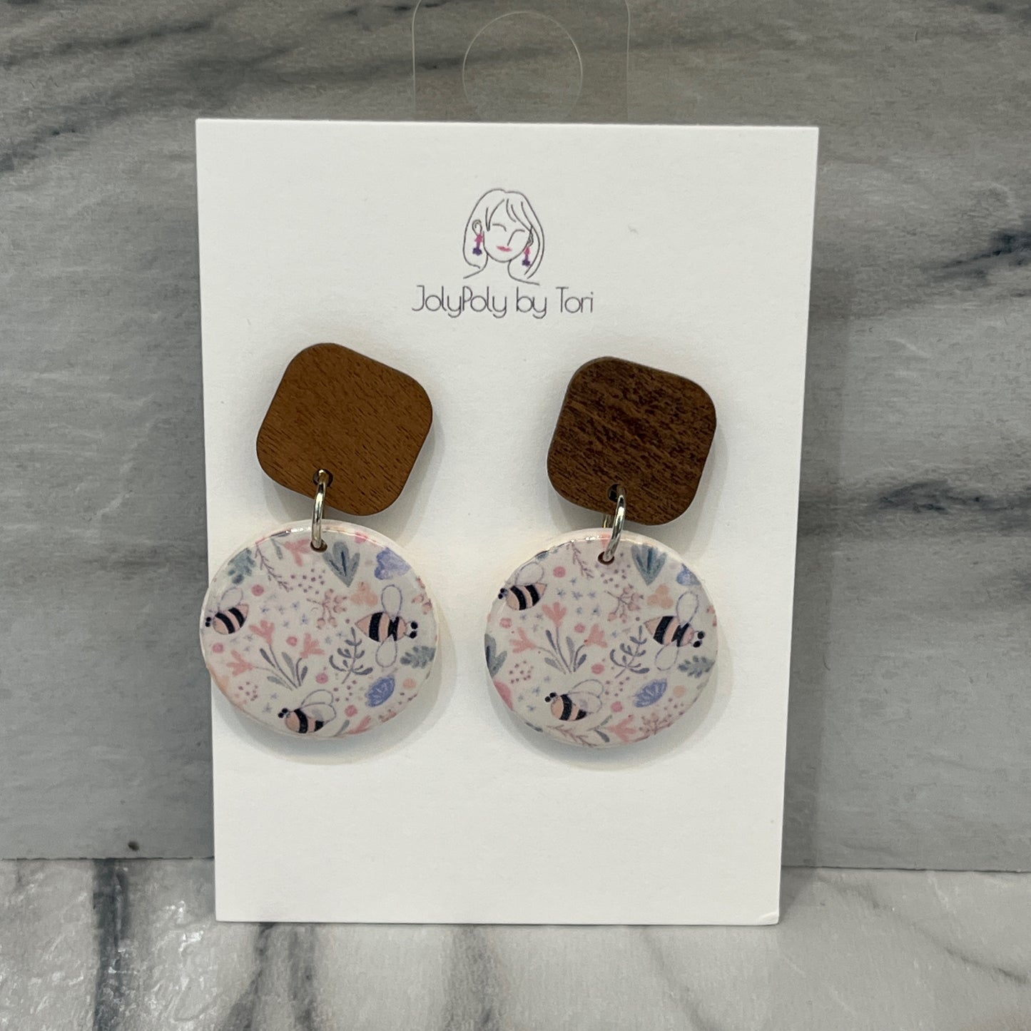 Bumblebees and Flowers Earrings