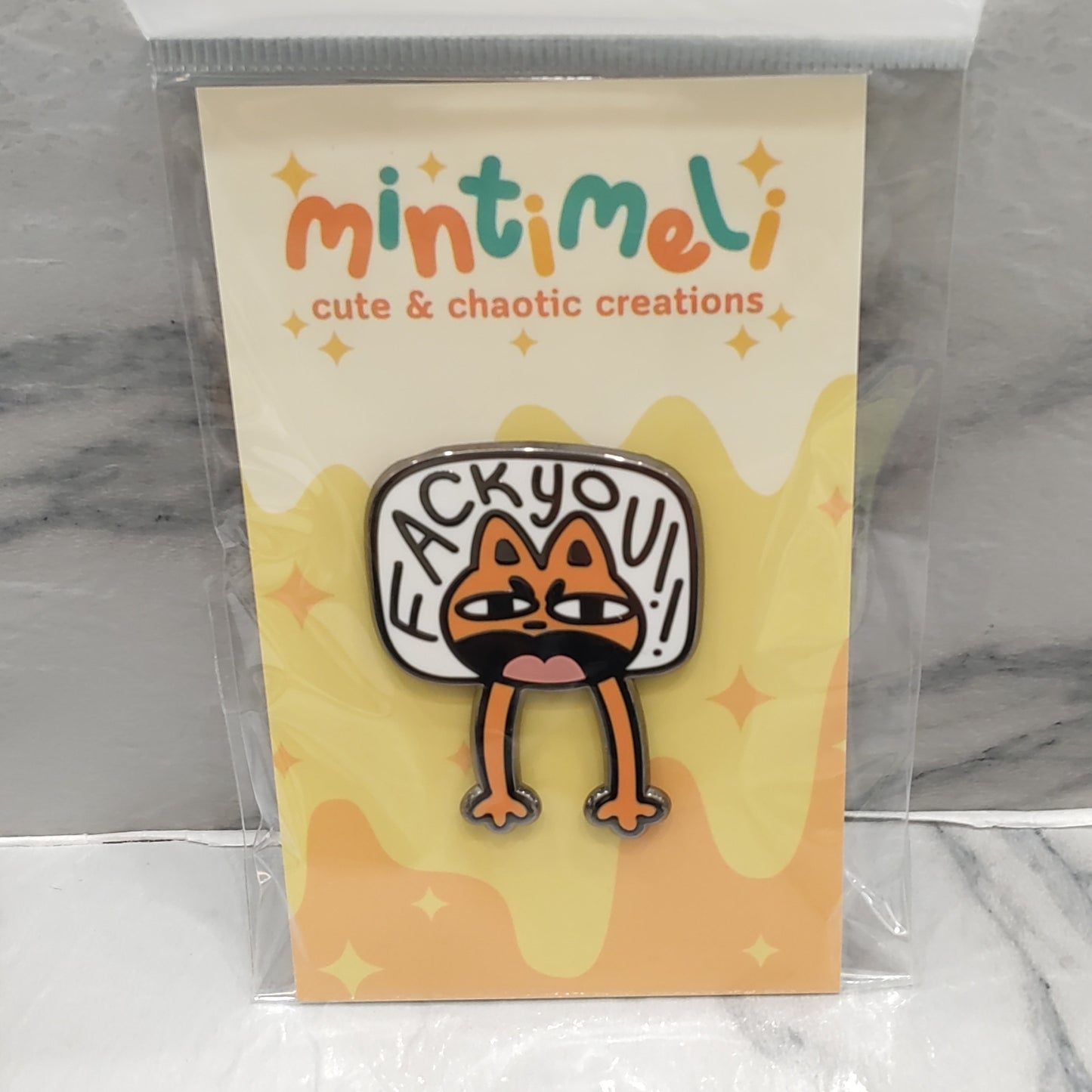 Fack Cat Enamel Pin