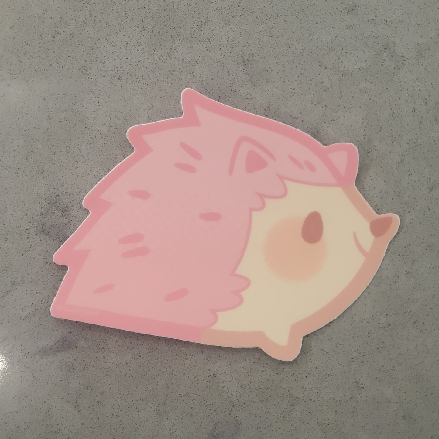 Pink Hedgehog Vinyl Sticker