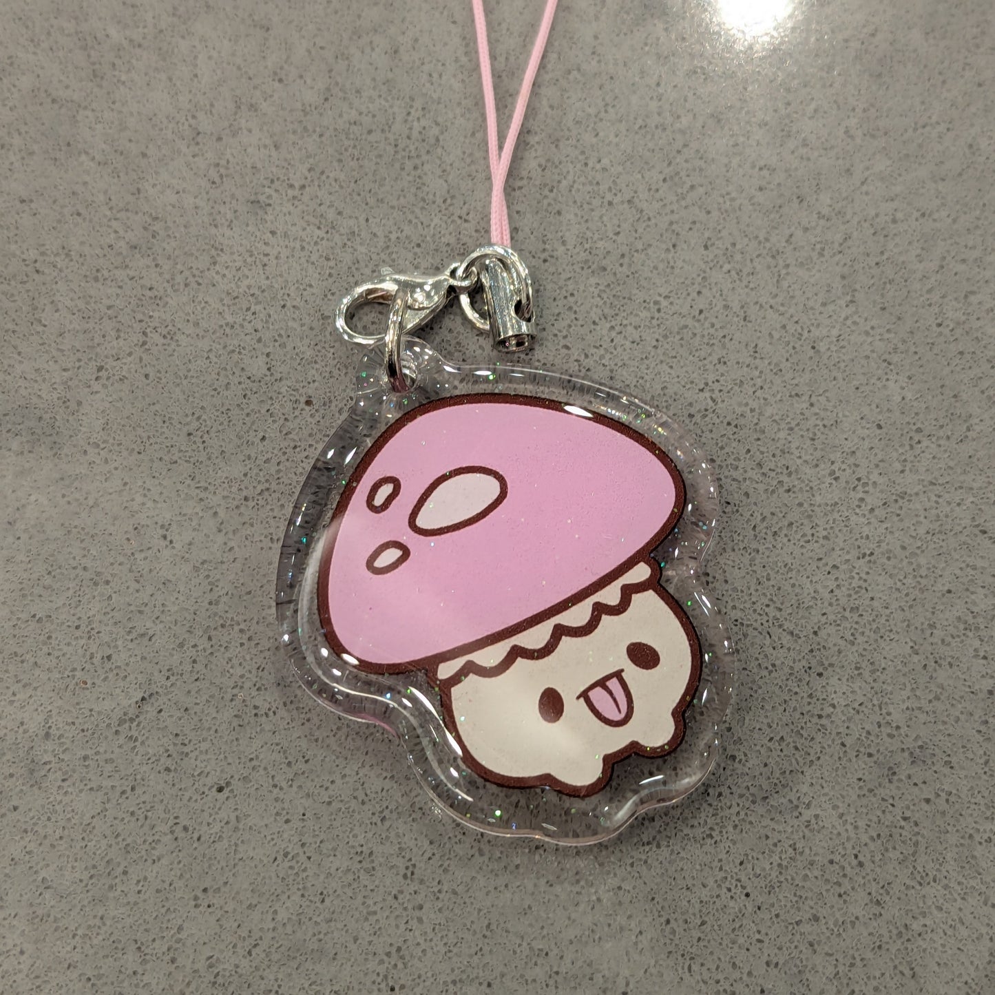 Pink Short Mushroom Charm