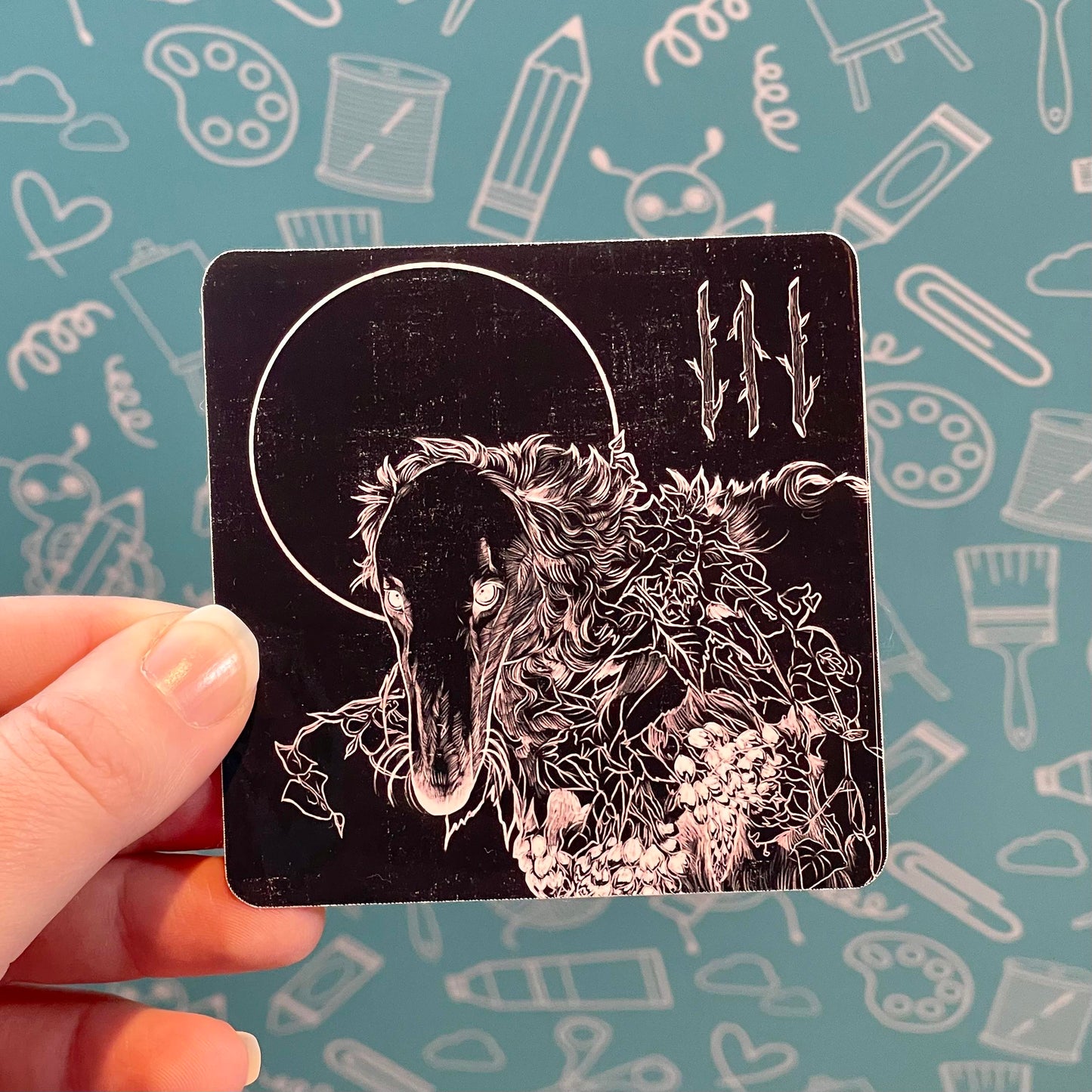 Square Borzoi Sticker