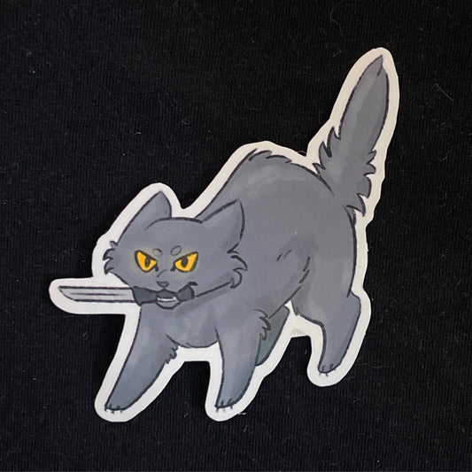 Knife Cat Sticker