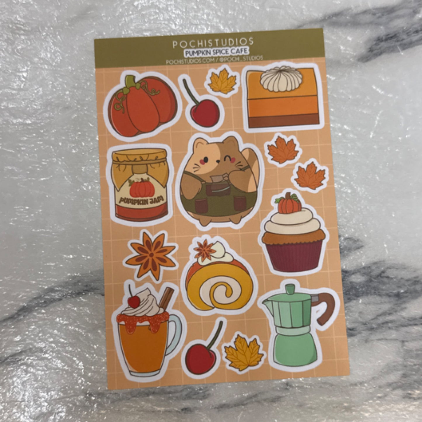 Pumpkin Spice Cafe Sticker Sheet