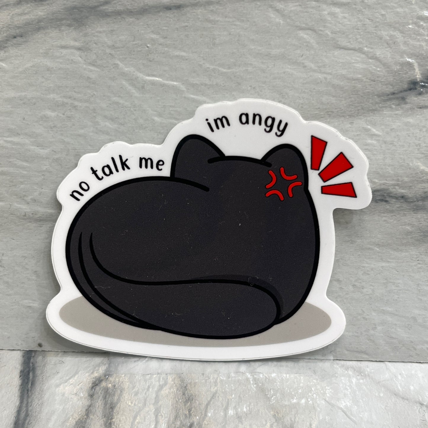 No Talk Me I'm Angy Black Cat