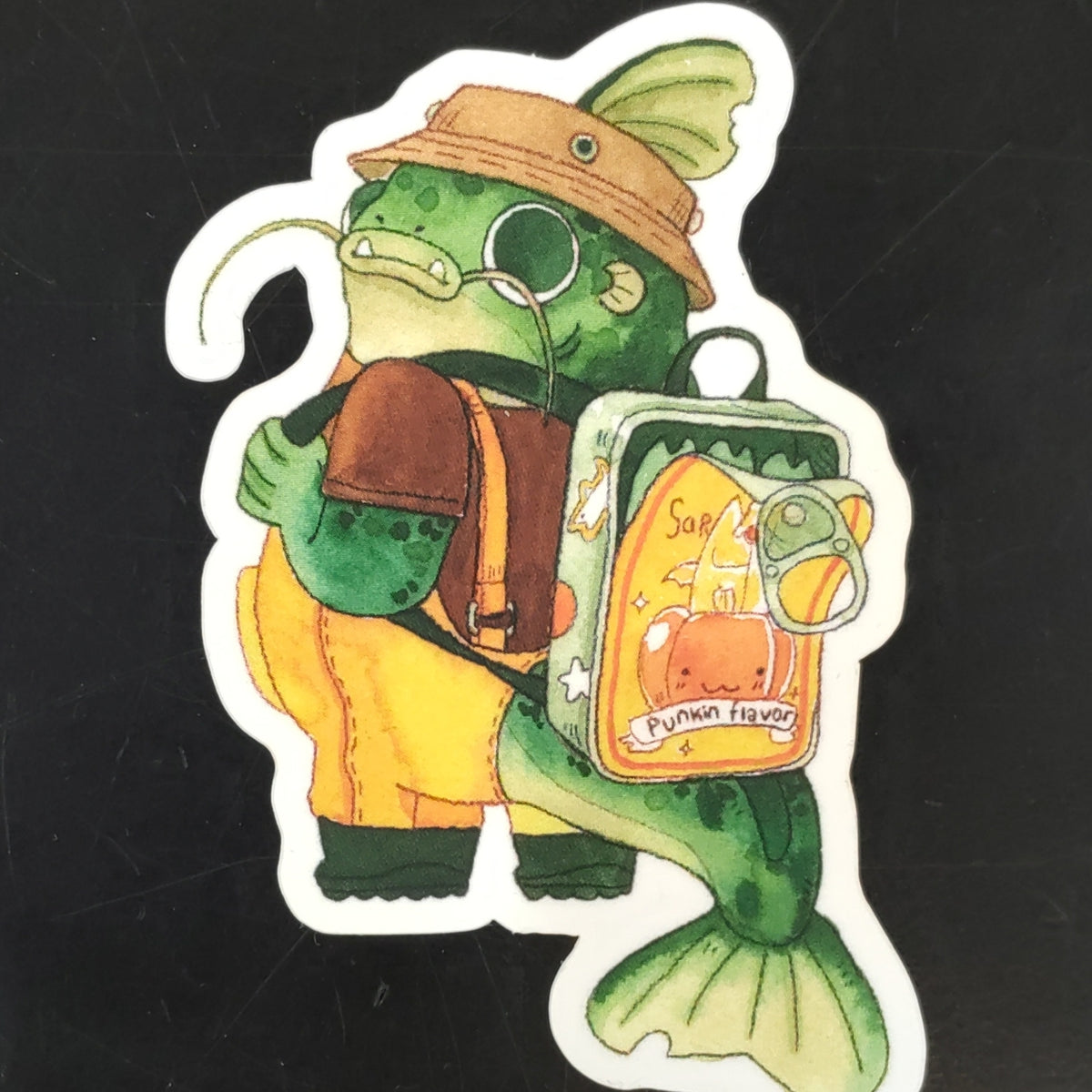 Catfish Guy with Backpack Sticker