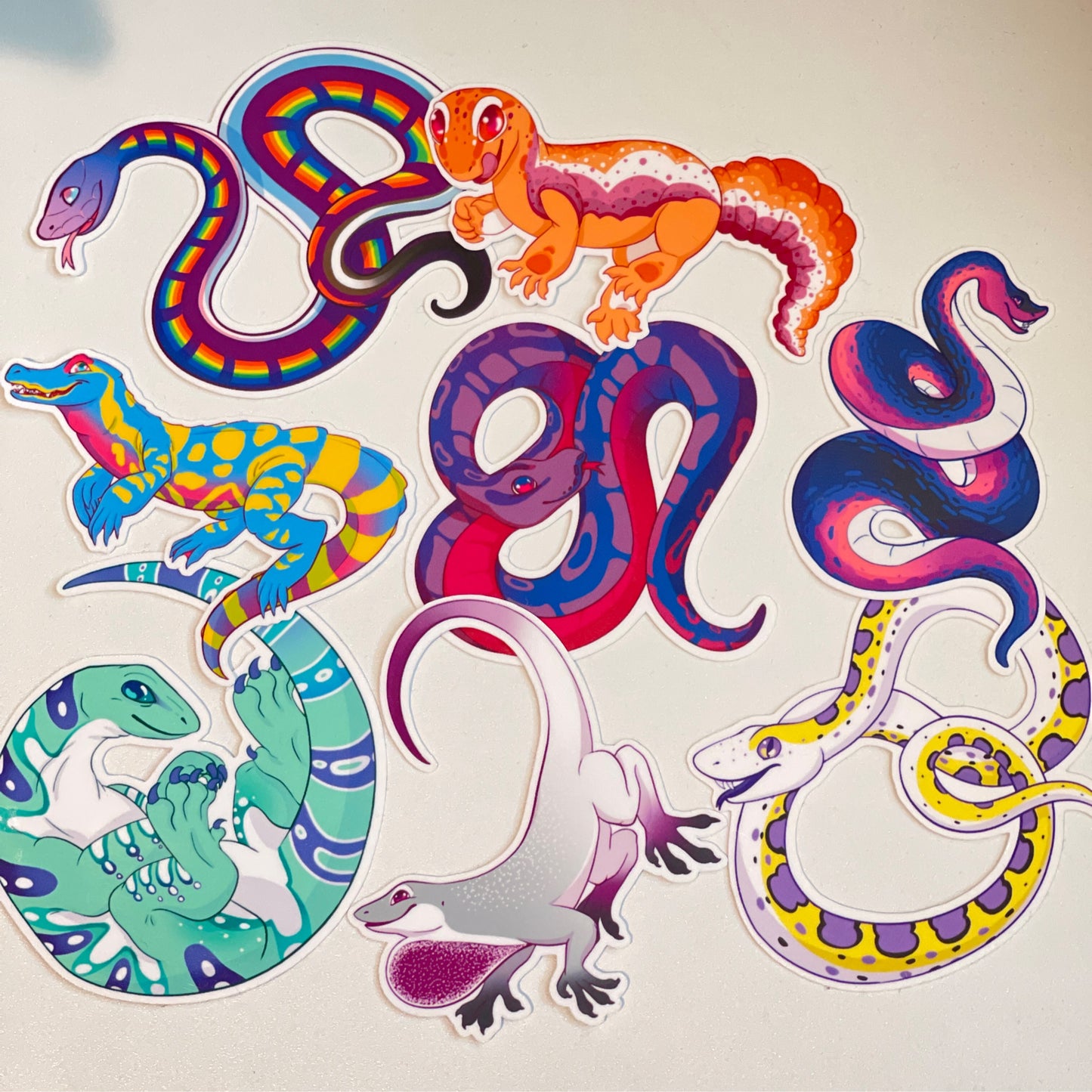 Various Pride Reptile Stickers