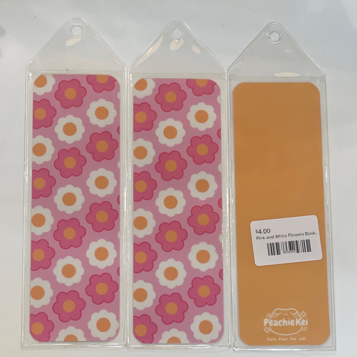 Pink and White Flowers Bookmark