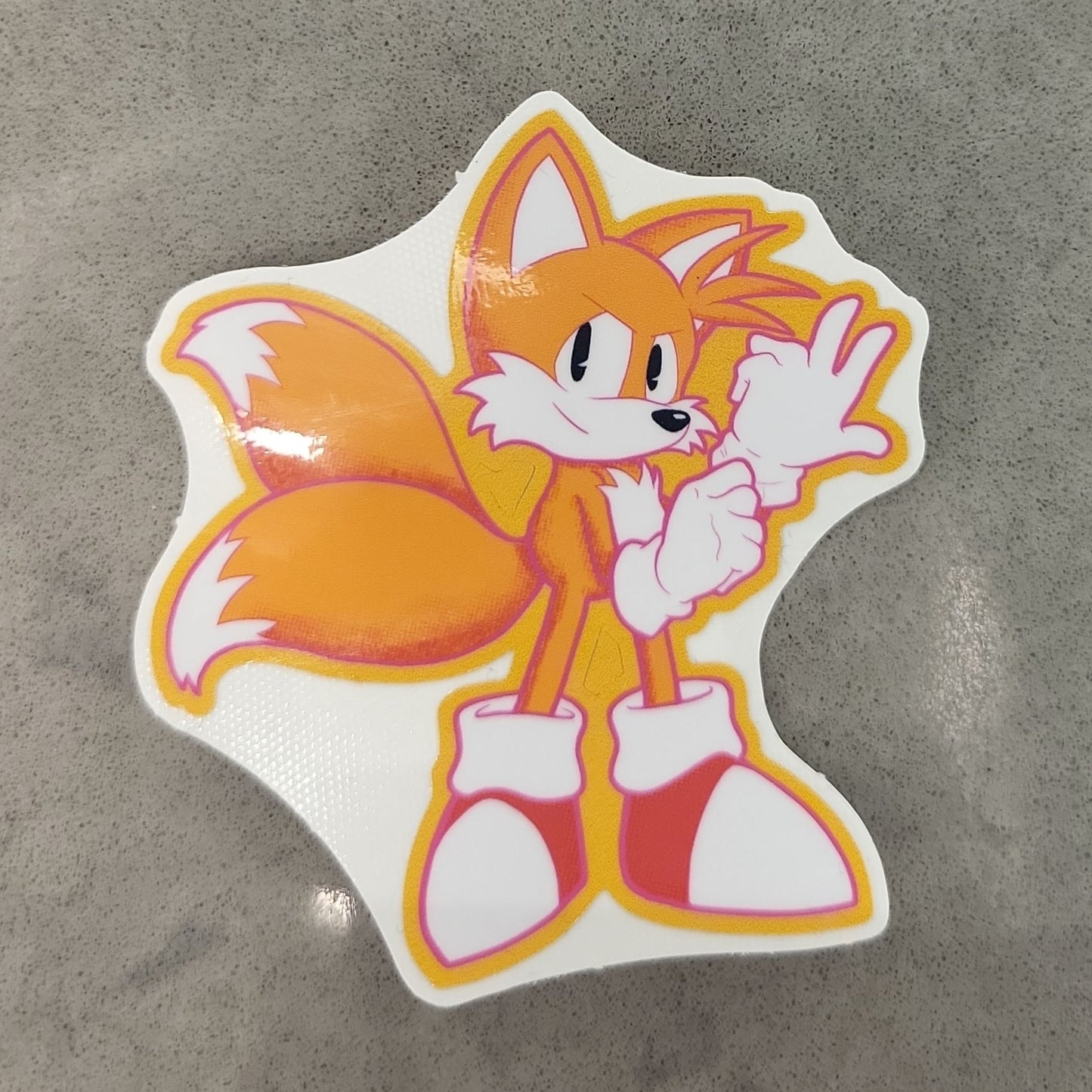 Tails Pulling Glove Vinyl Sticker