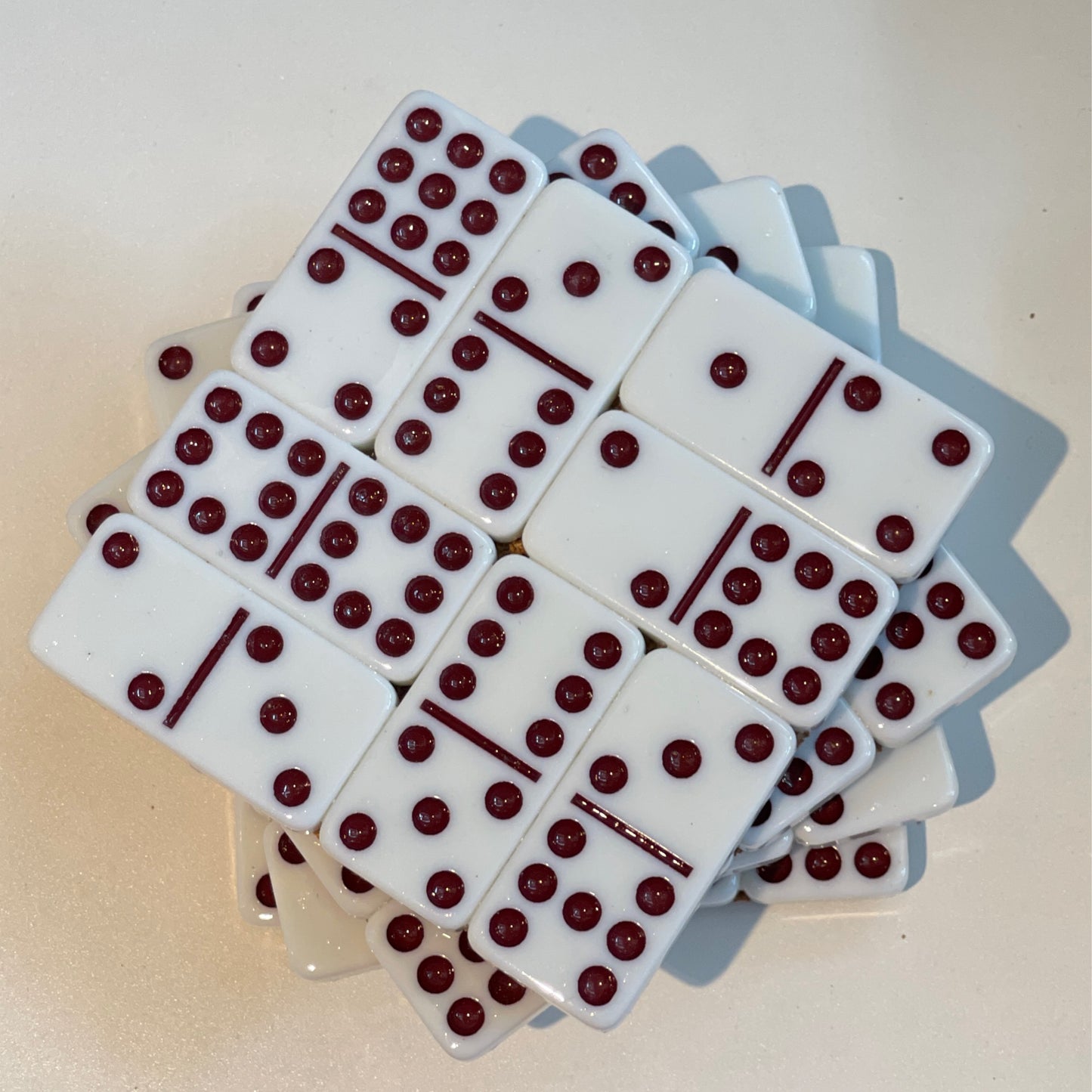 Domino White/Red Pips Coaster