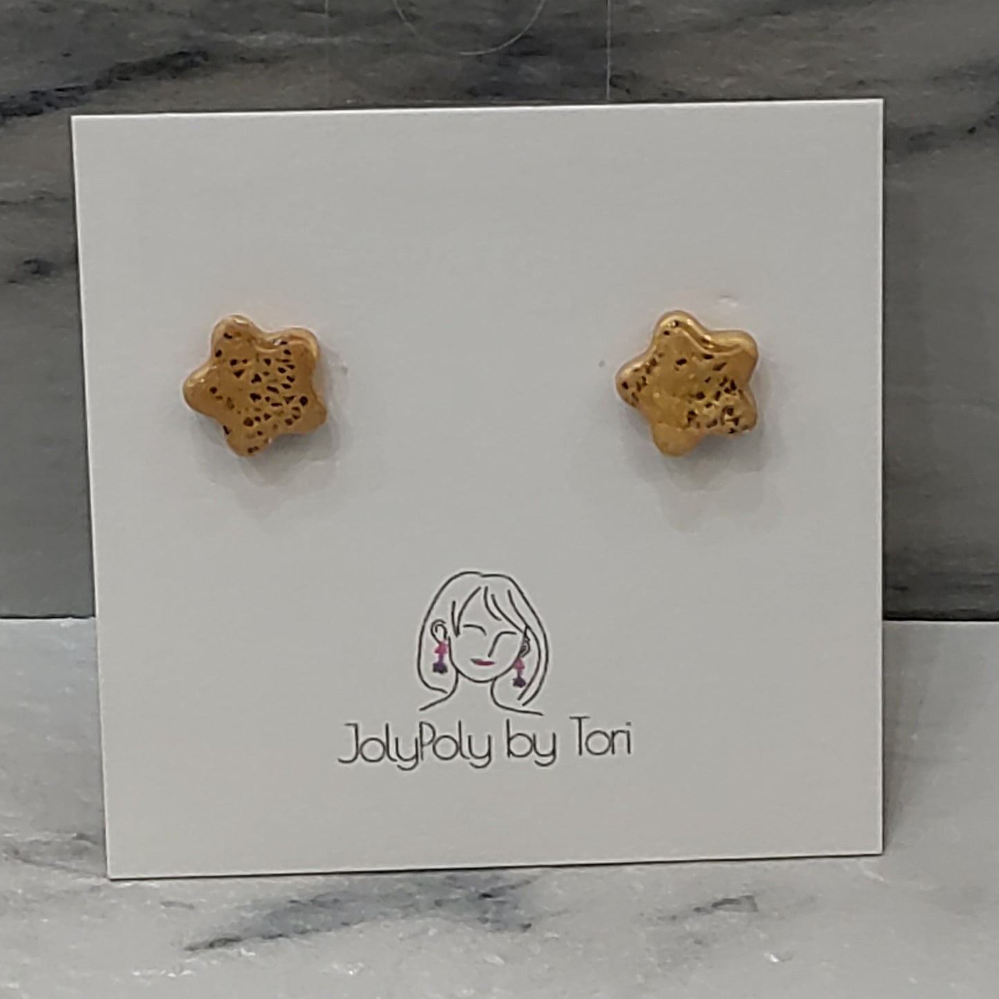 Gold Stars Stud Earrings