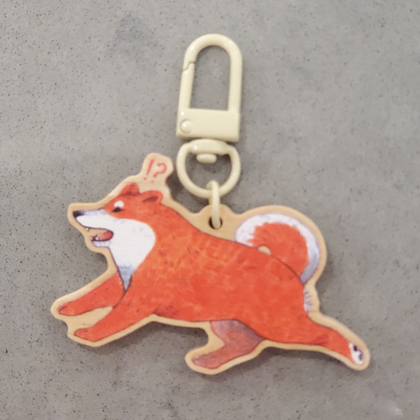 Kick Shiba Wooden Keychain