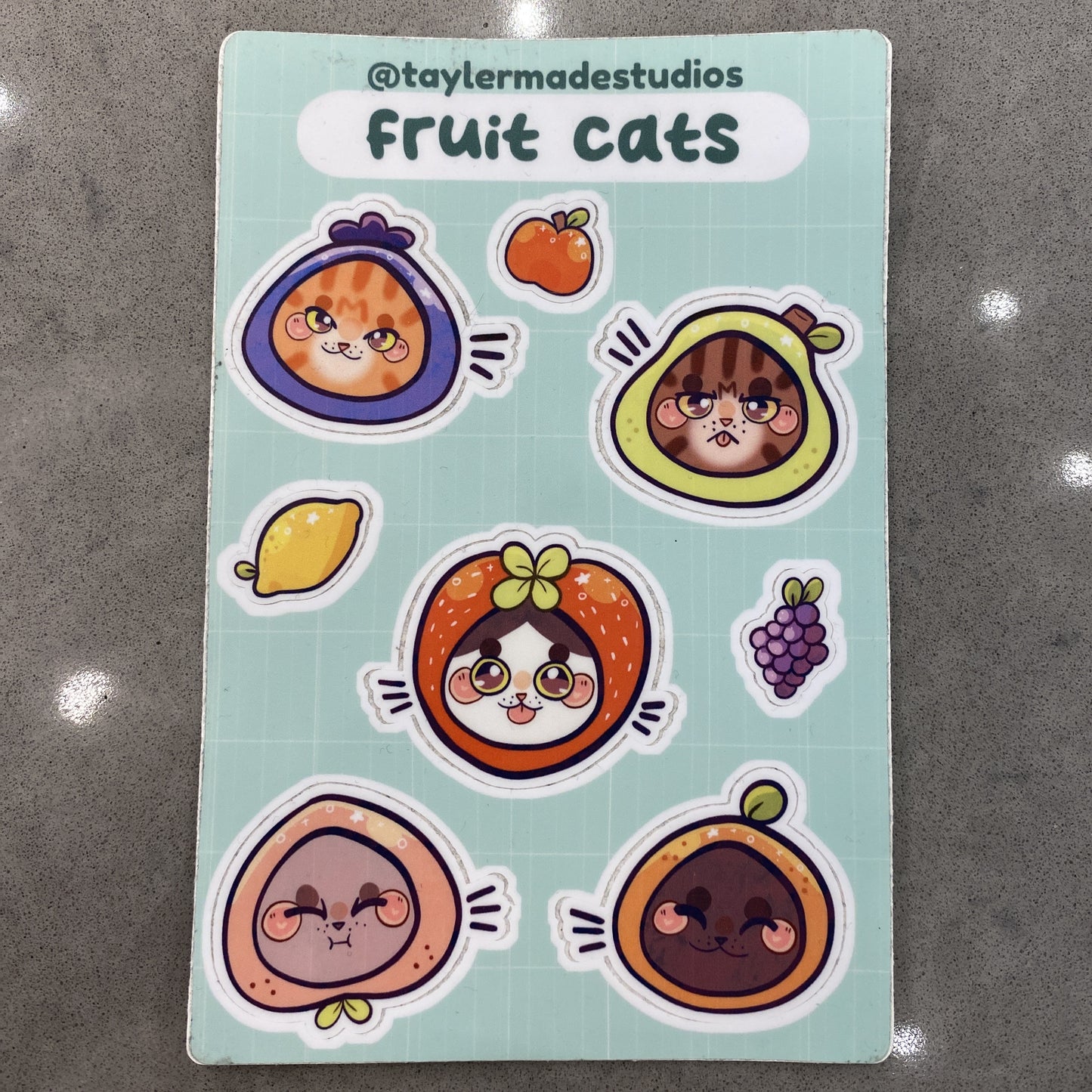Fruit Cats Sticker Sheet