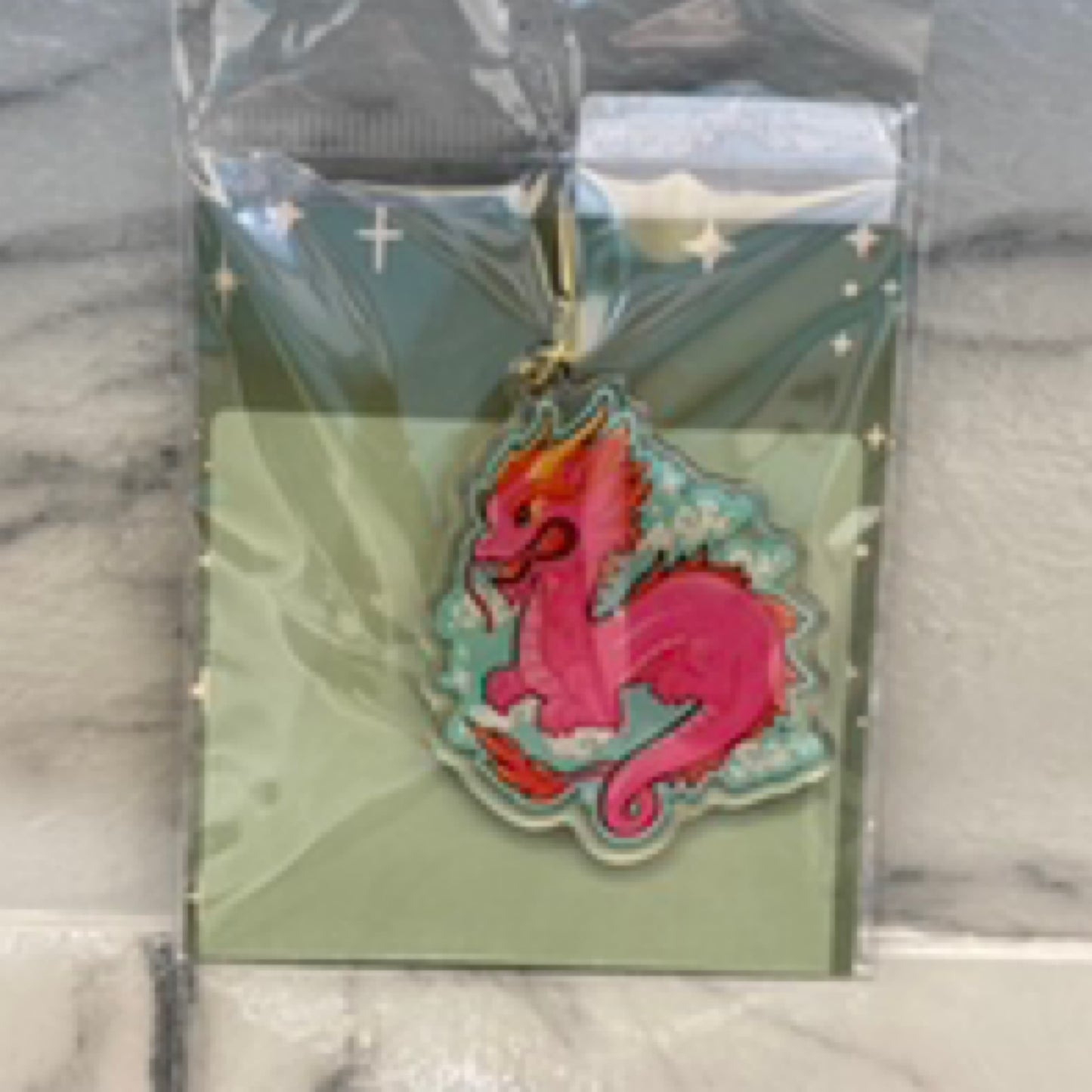 dragon pink keychain