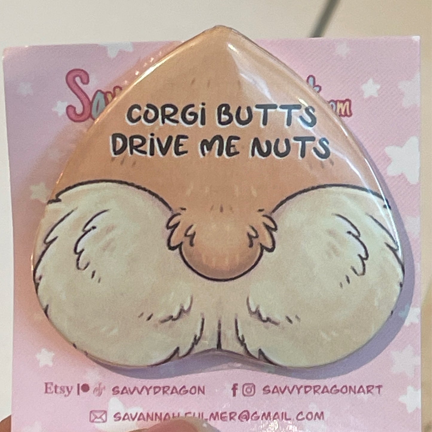 Corgi Butts Button