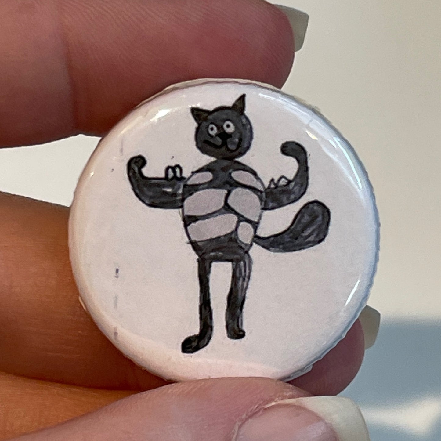 Muscle Cat Button