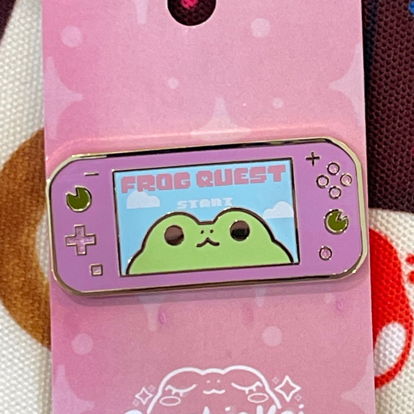 Froggie Quest Purple Enamel Pin