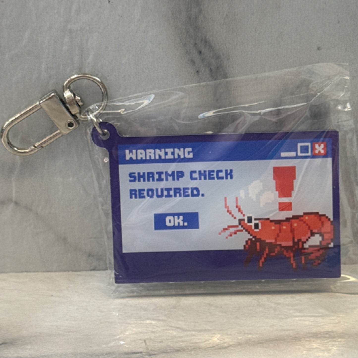 Shrimp Check Pixel Charm