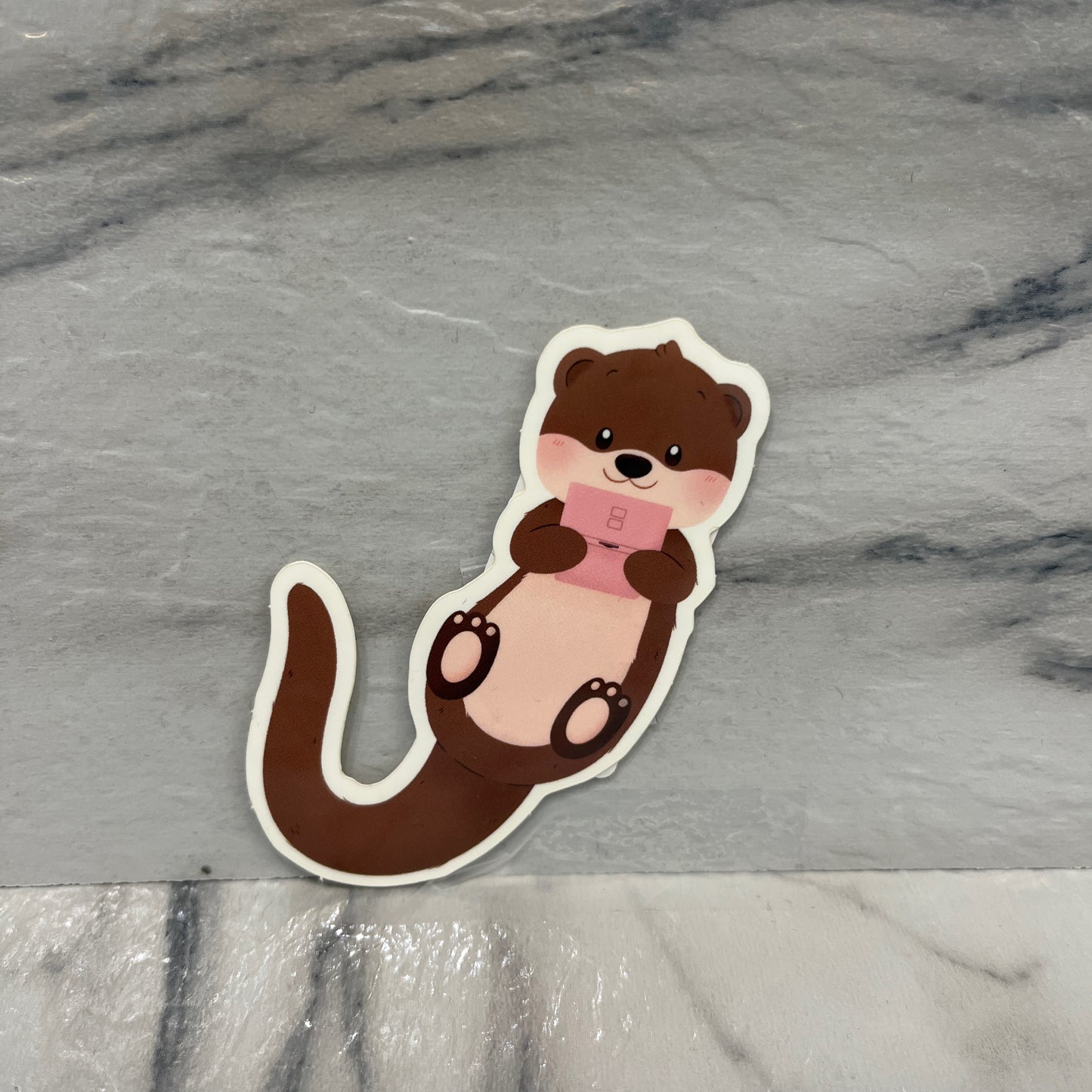 Pink DS Otter sticker