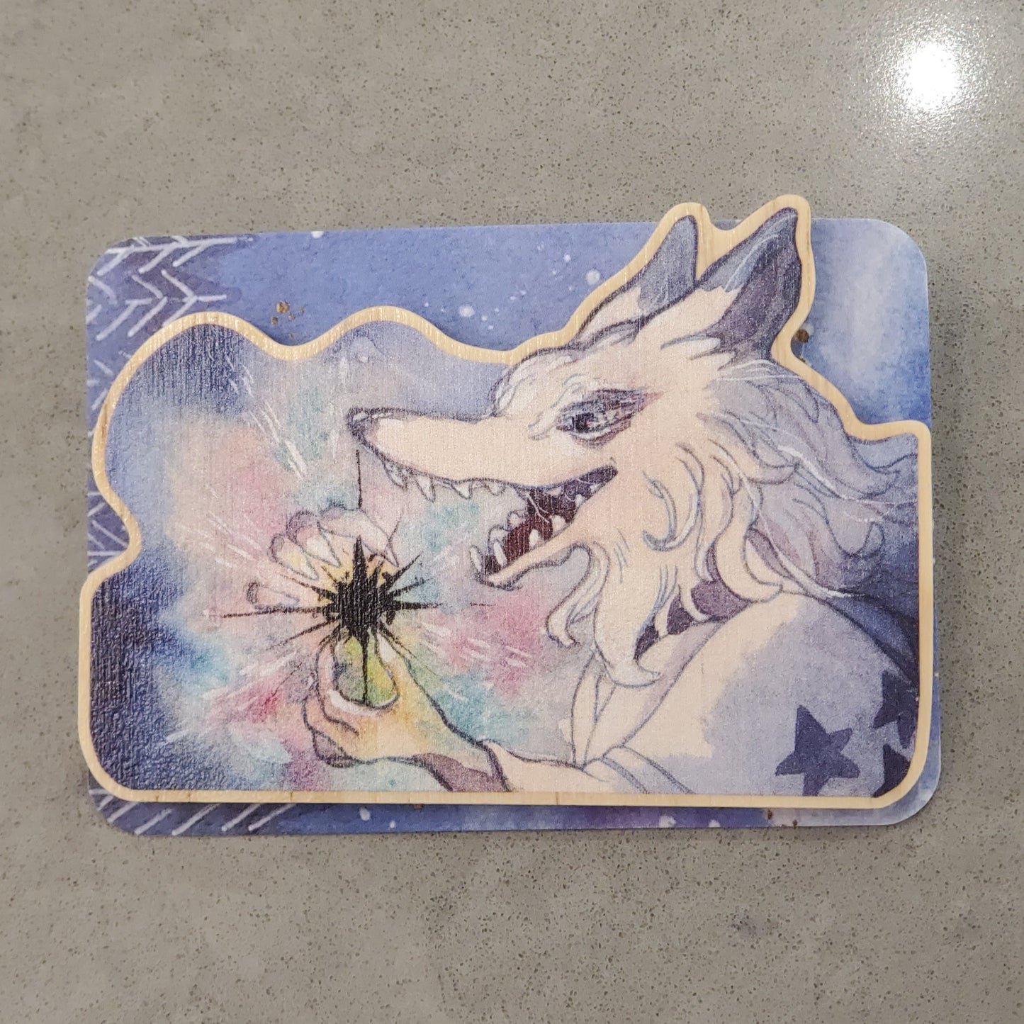 Dark Star Wolf Wood Pin
