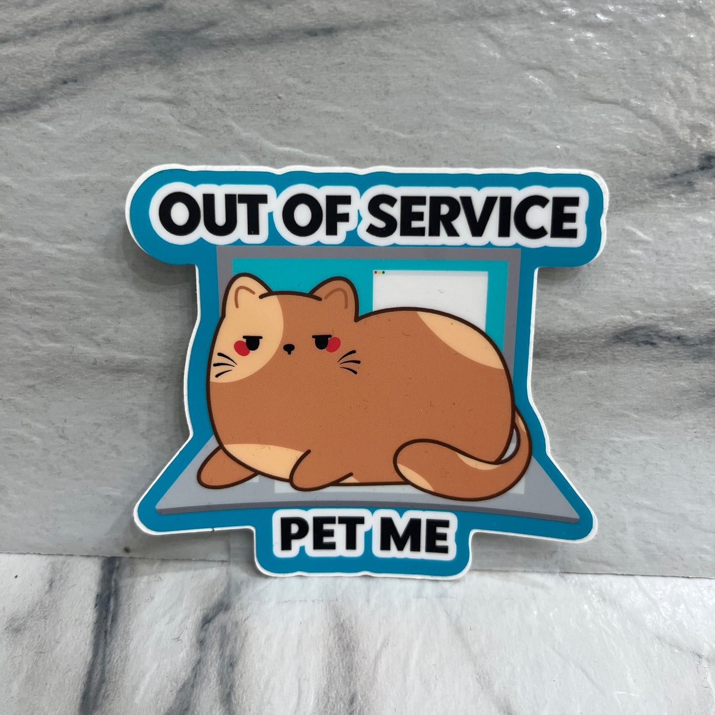 Out of Service Pet me Brown Cat