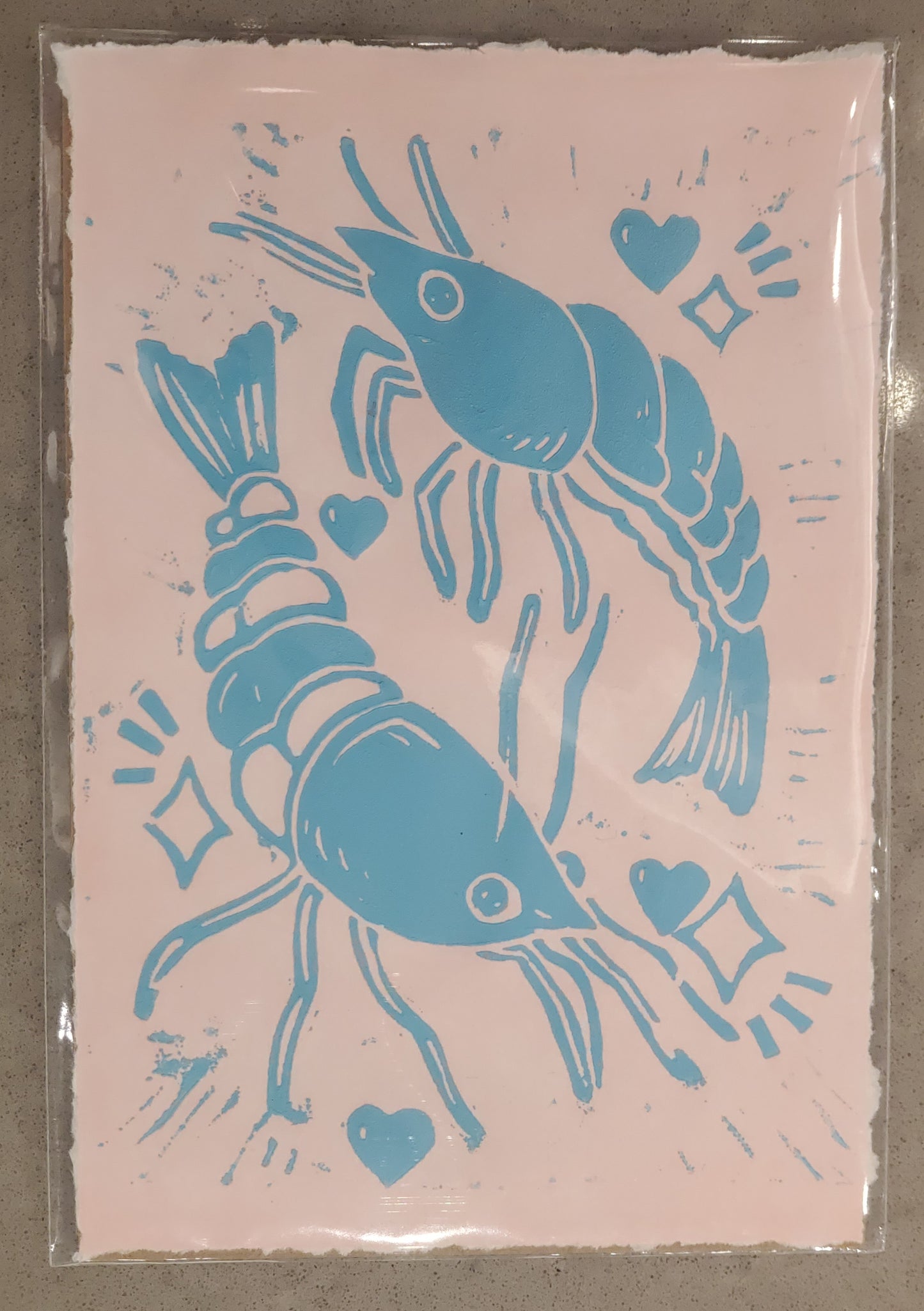 SHRIMPS! Relief Print