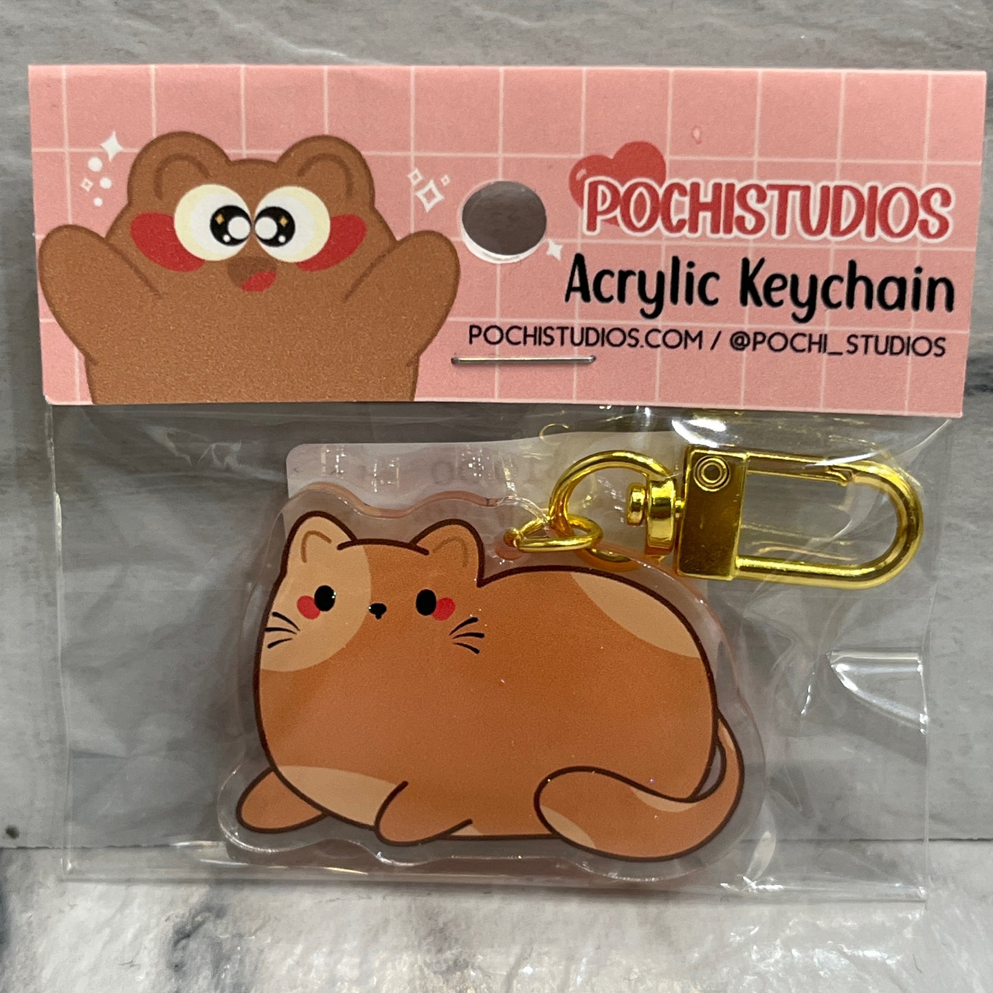 Holo Brown Cat Keychain