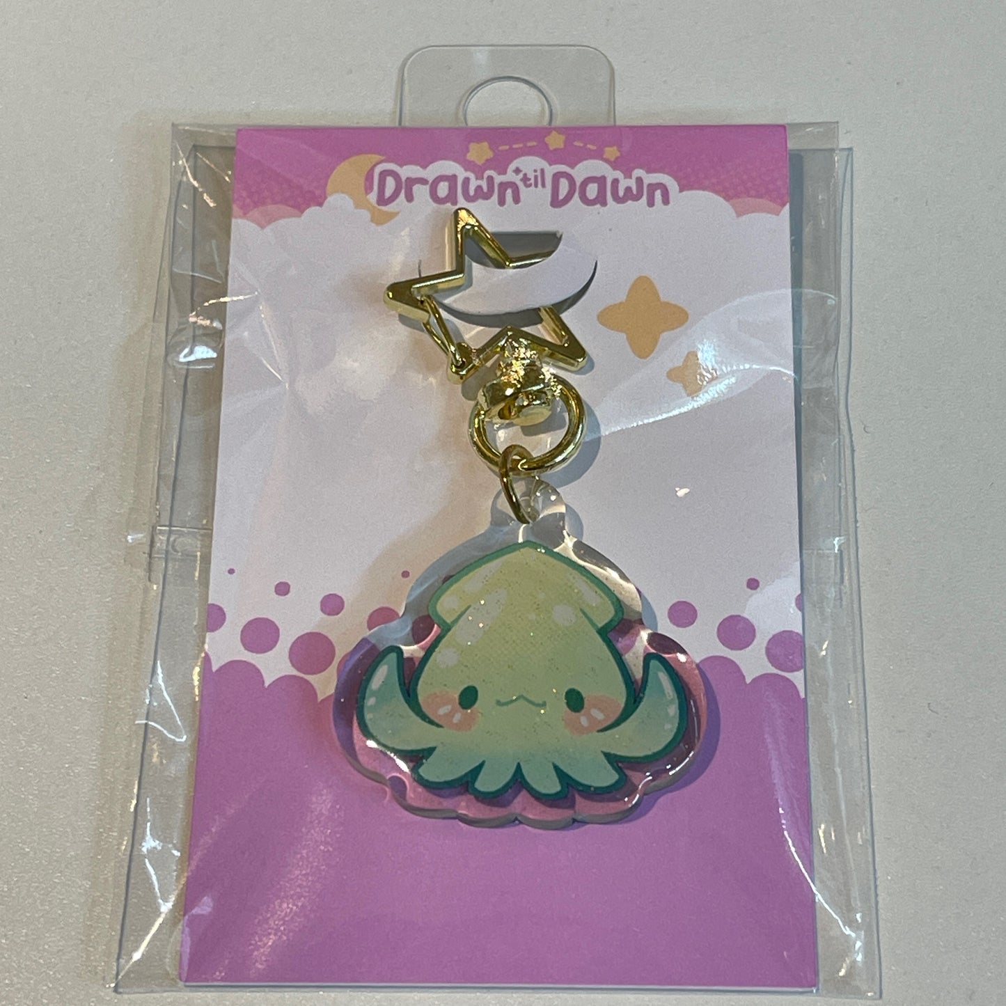 Glitter Squid Charm