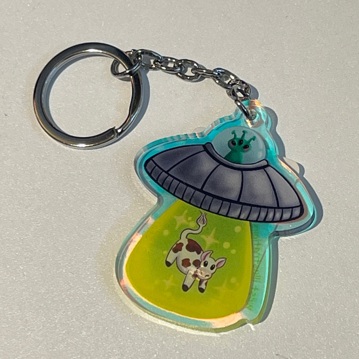 UFO Cow Abduction Keychain