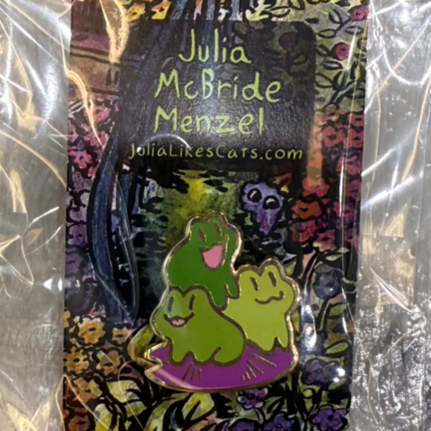Frog Pile Enamel Pin