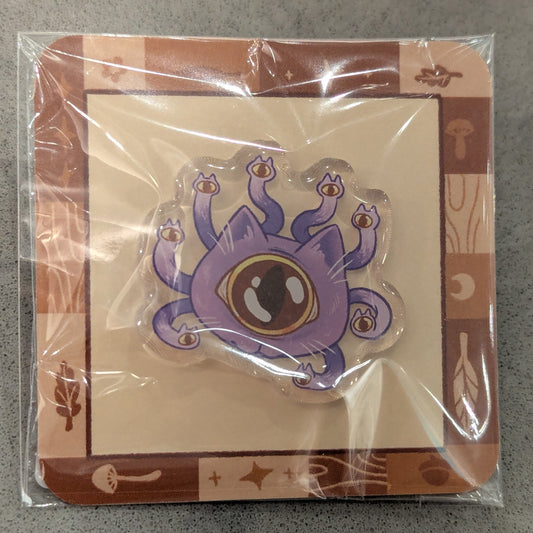 Behold-purr Acrylic Pin