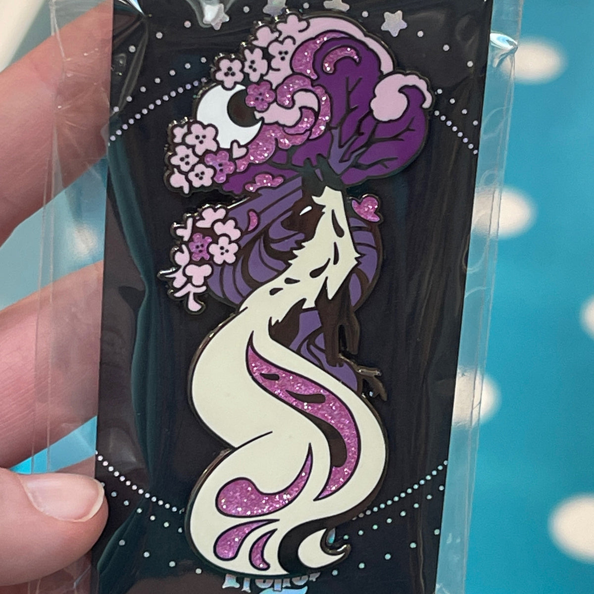 Rose Moon Plum Enamel Pin