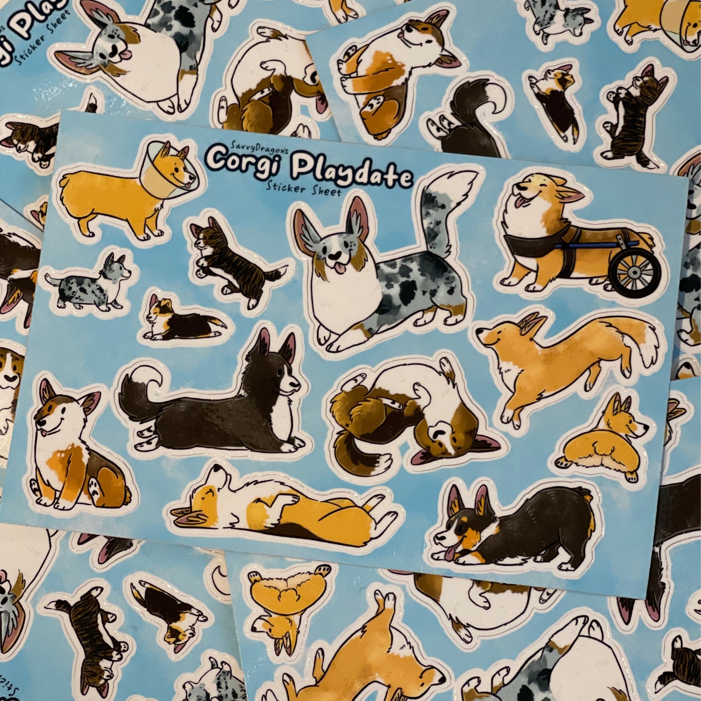 Corgi Playdate Sticker Sheet