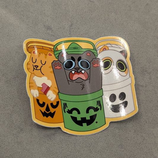 3 Spooky Bucket Cats
