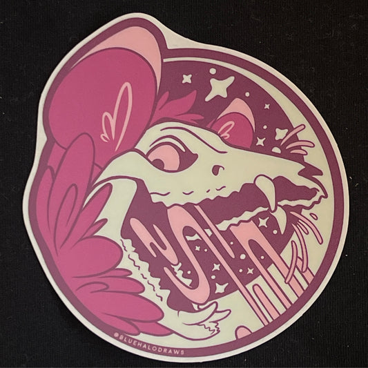 Ghost Skull Animals - Possum Vinyl Sticker