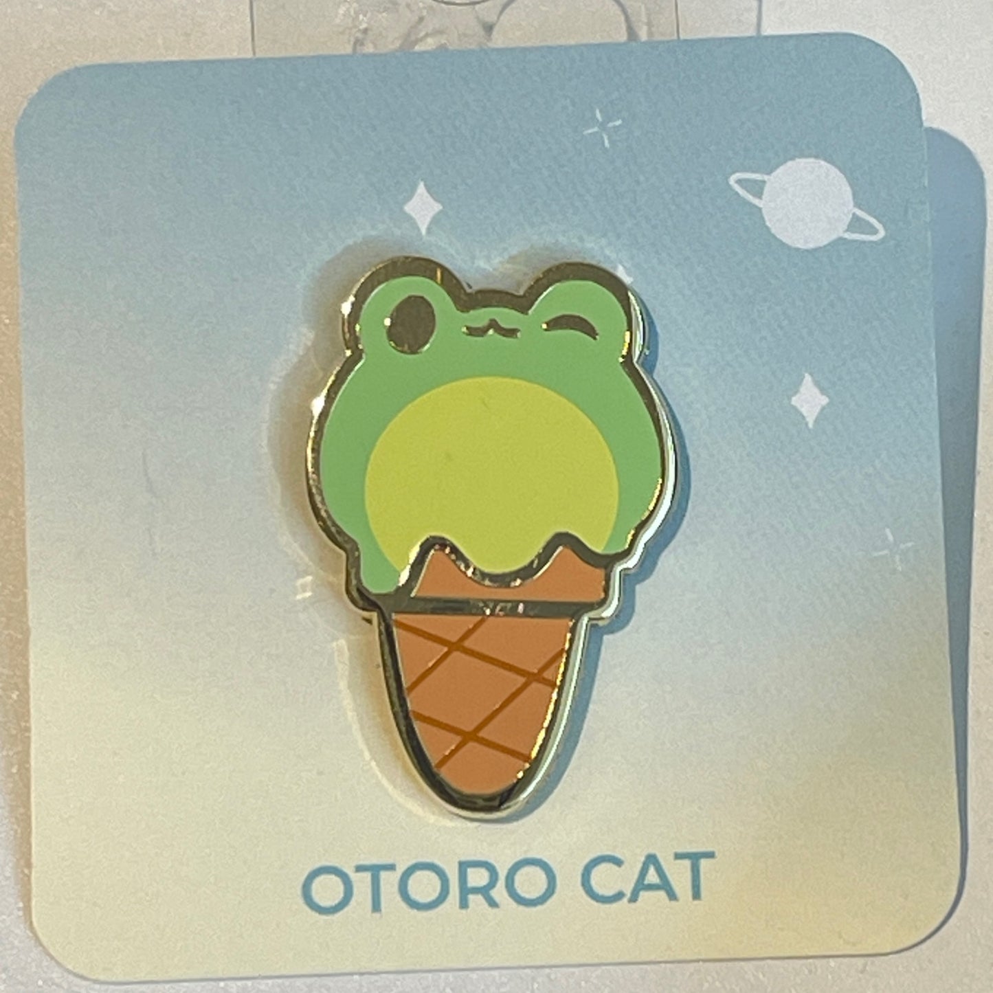 Ice Cream Frog Enamel Pin
