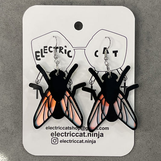 Black Flies Earrings