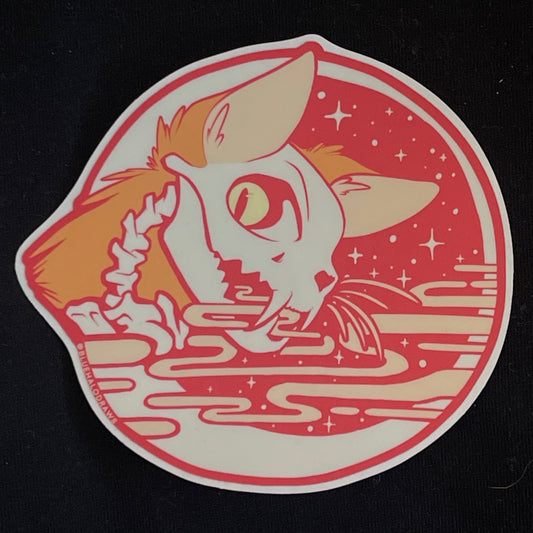 Ghost Skull Animals - Cat Vinyl Sticker