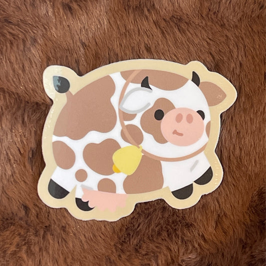 Brown Cow Vinyl Sticker