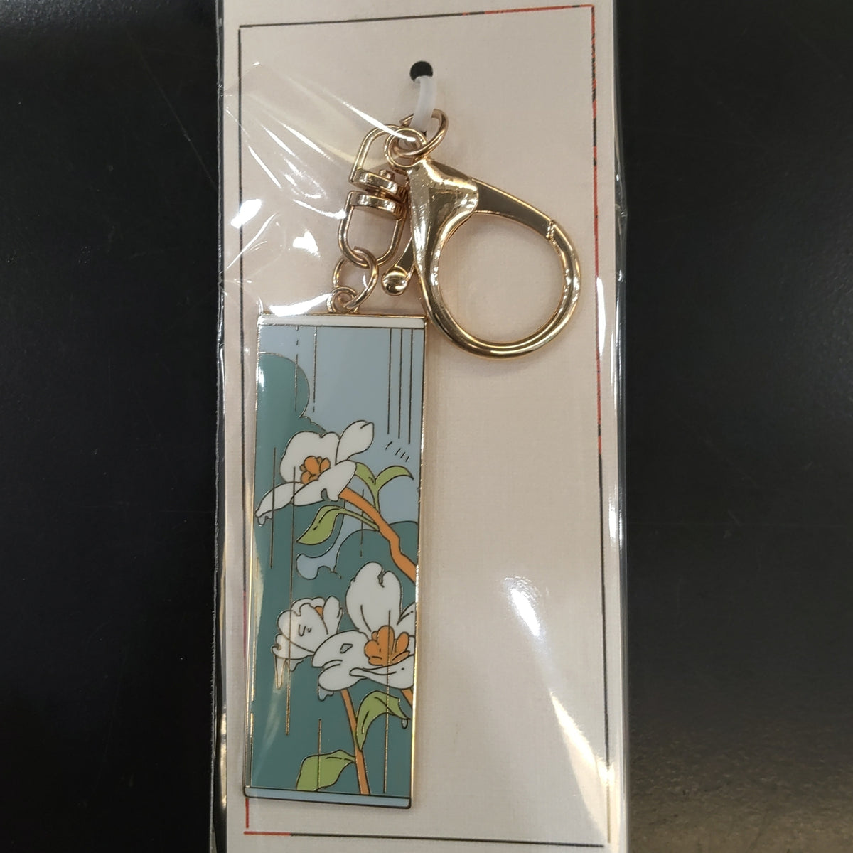 Rain Flowers Enamel Keychain