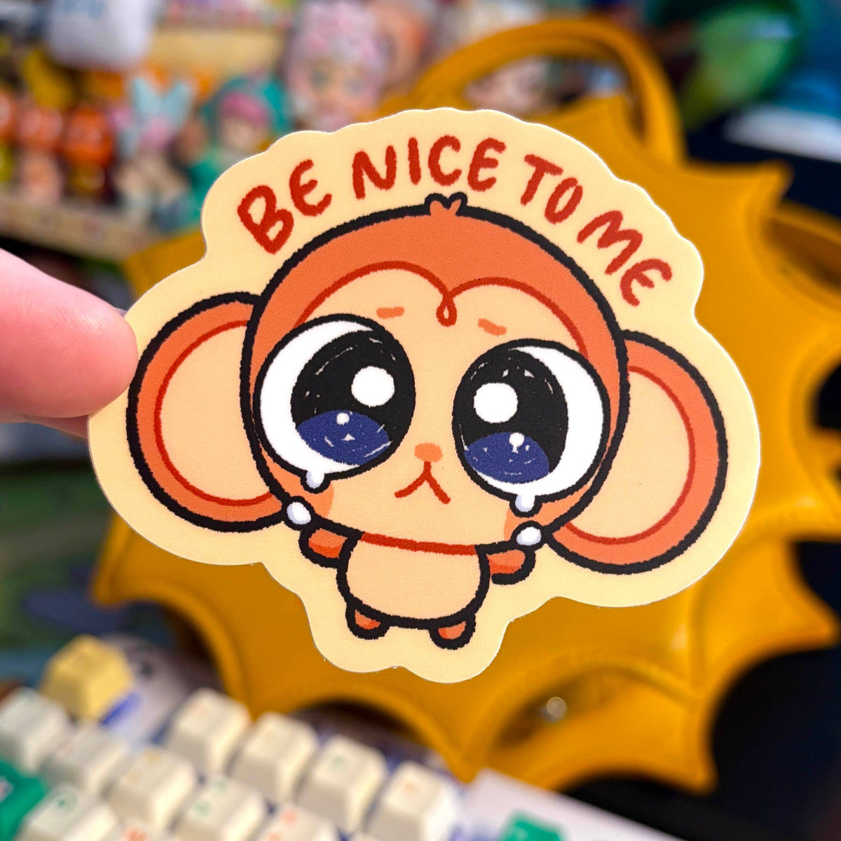 Be Nice To Me Monkey Sticker