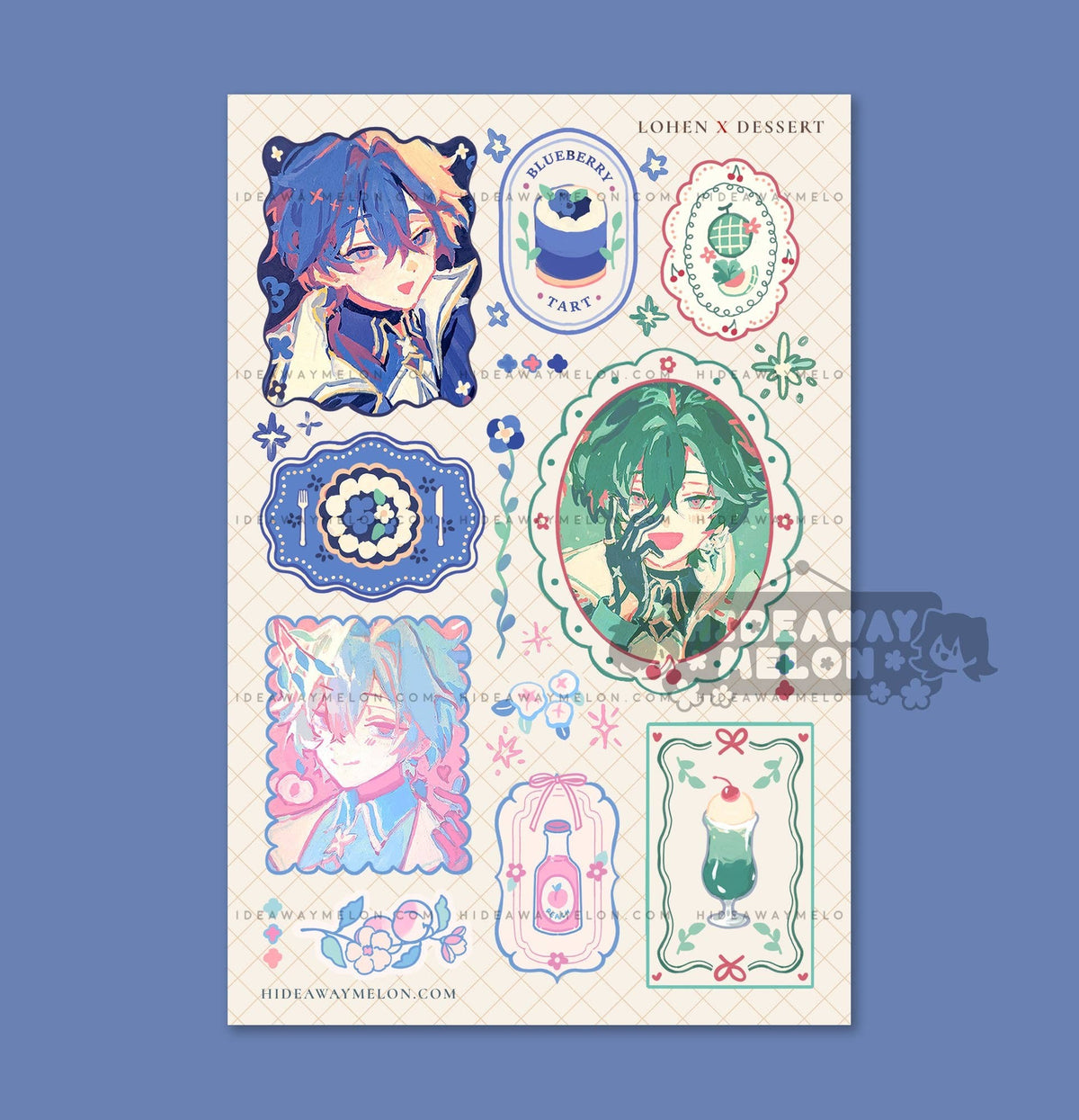 Lohen x Desserts Sticker Sheet