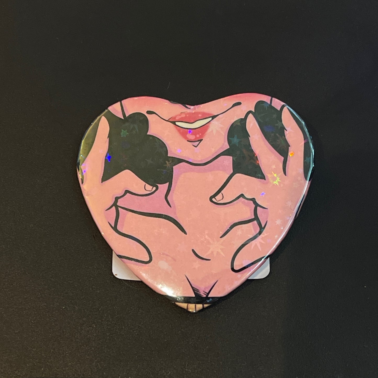 Pink Demon Heart Button