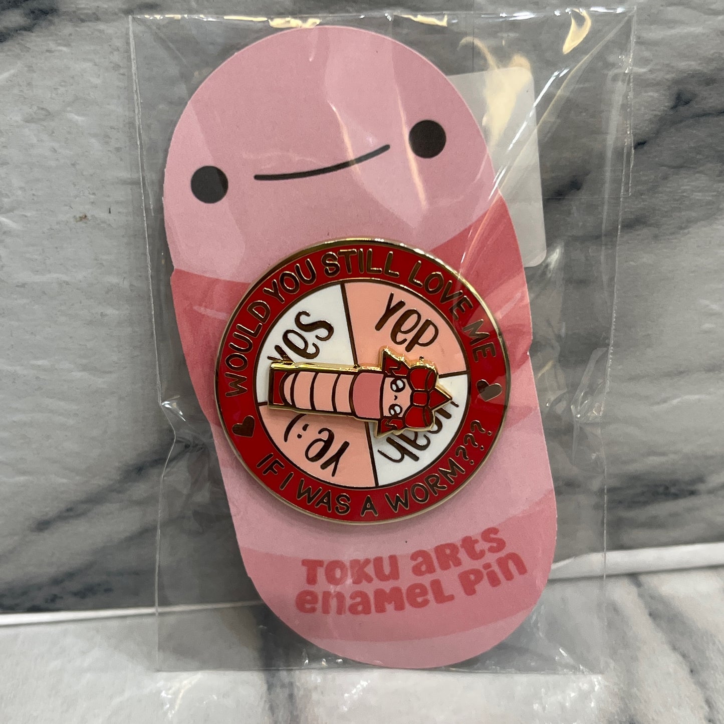 Would You Still Love me Worm Spinning Enamel Pin