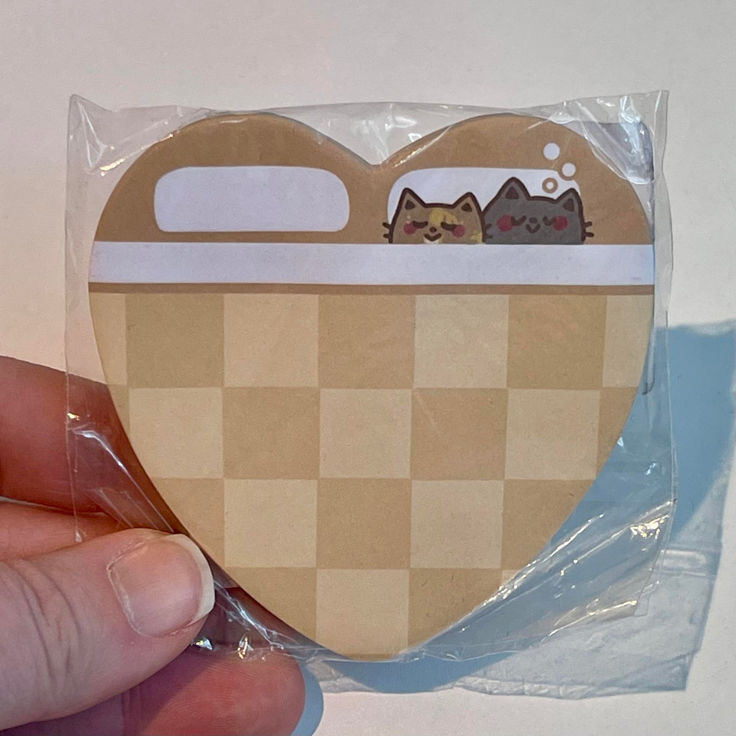 Sleeping Kitties Heart Sticky Notes